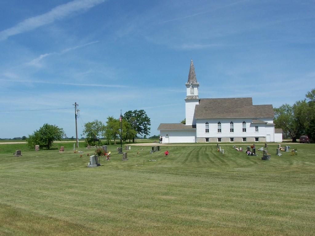 Church from south end of Cemetery